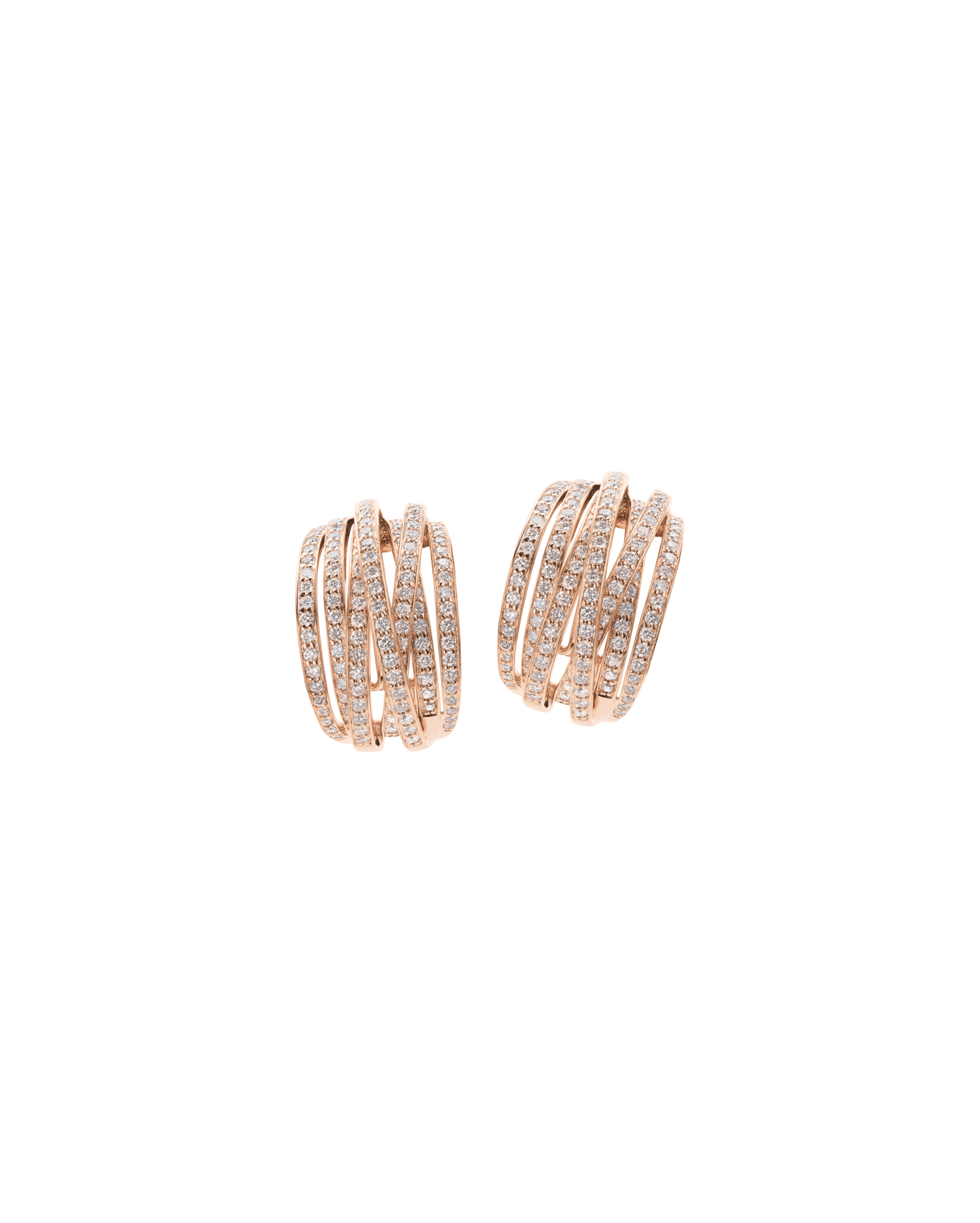 aretes oro rosa diamantes