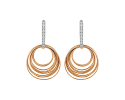 aretes aros de oro rosa con diamantes