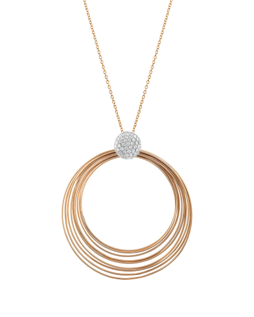 collar aros oro rosa con diamantes